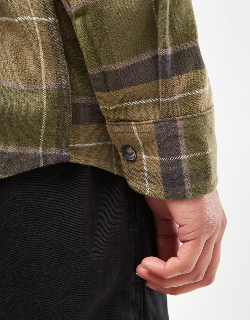 Brixton Bowery Water Resistant L/S Flannel Shirt - Dill/Olive Surplus/Washed Black