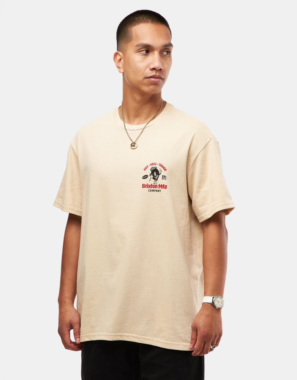 Brixton Rhythmic T-Shirt - Cream