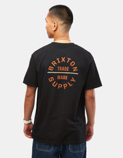 T-shirt Brixton Oath V - Nera/Ruggine/Sabbia