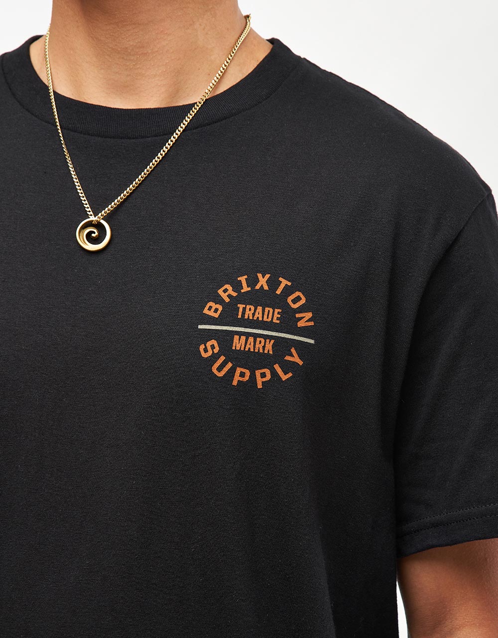 Brixton Oath V T-Shirt - Black/Rust/Sand