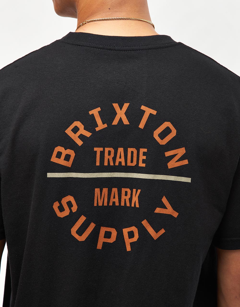 Brixton Oath V T-Shirt - Black/Rust/Sand