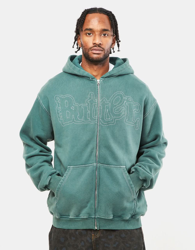 Butter Goods Breakdown Zip Hoodie - Washed Fern