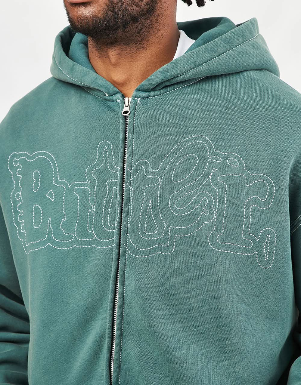 Butter Goods Breakdown Zip Hoodie - Washed Fern