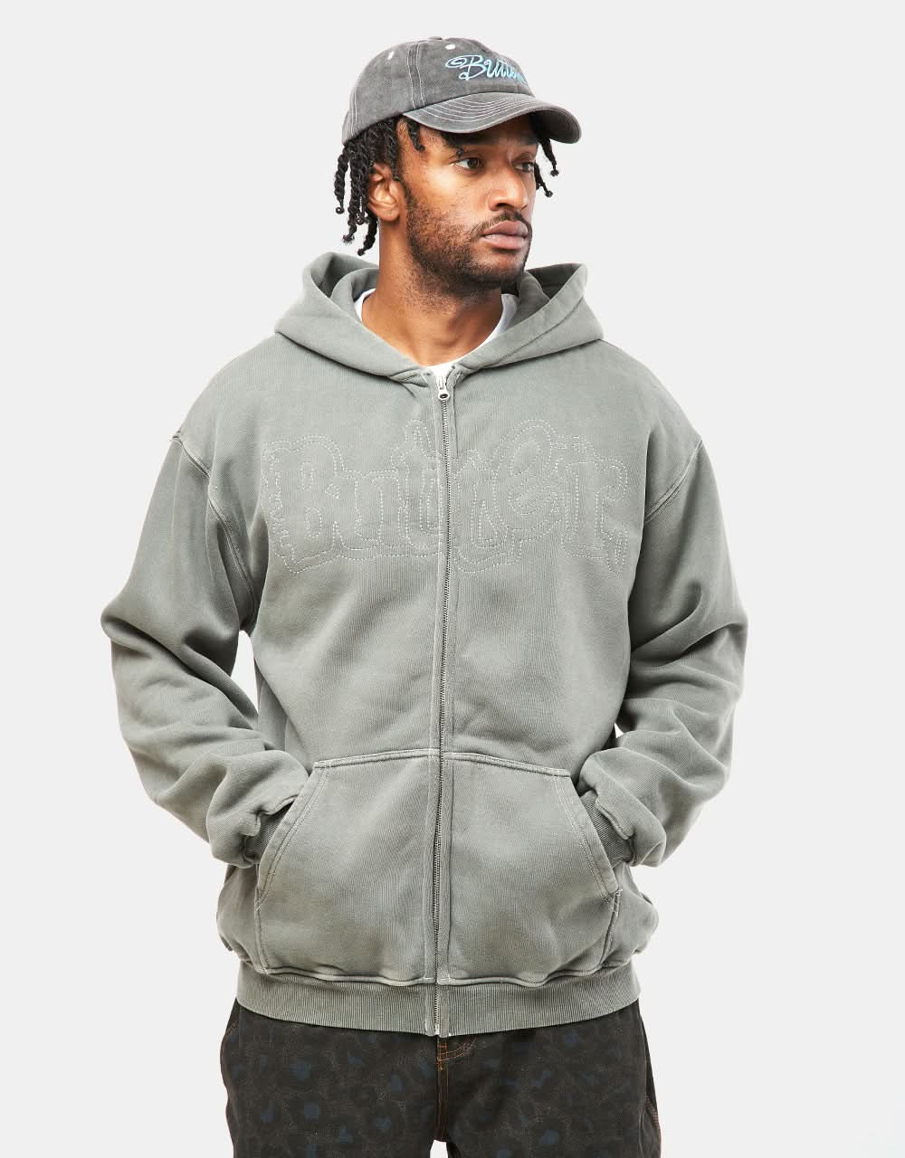 Butter Goods Breakdown Zip Hoodie - Washed Black