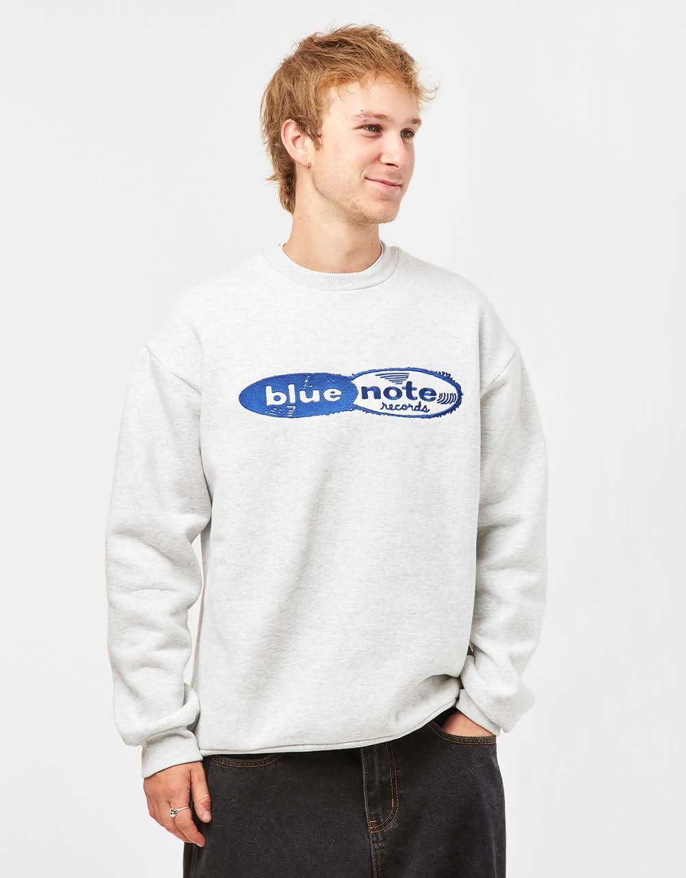 Butter Goods x Blue Note Records Logo Felt Applique Crewneck -Ash