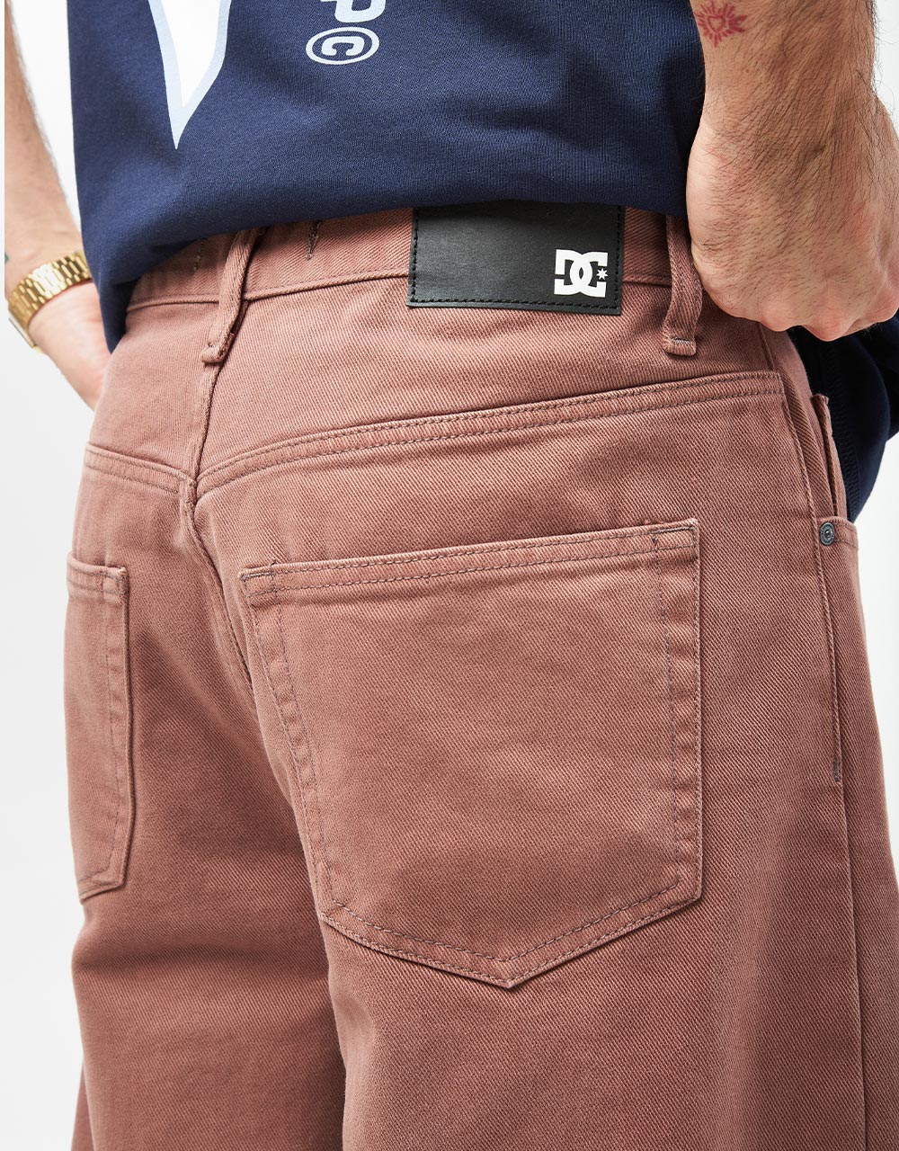 DC Worker Baggy Denim Pant - Plum Overdye