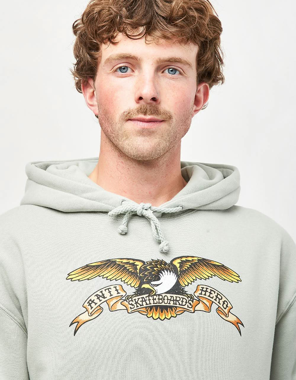 Felpa con cappuccio Pullover Anti Hero Eagle - Dusty Sage/Nero