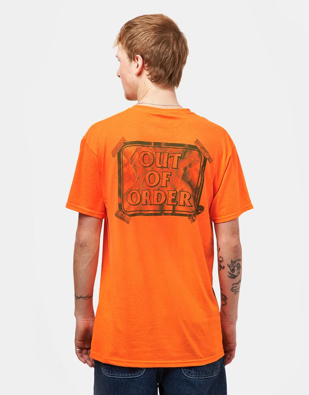 T-shirt à poche Anti Hero Out Of Order - Orange sécurité/Noir