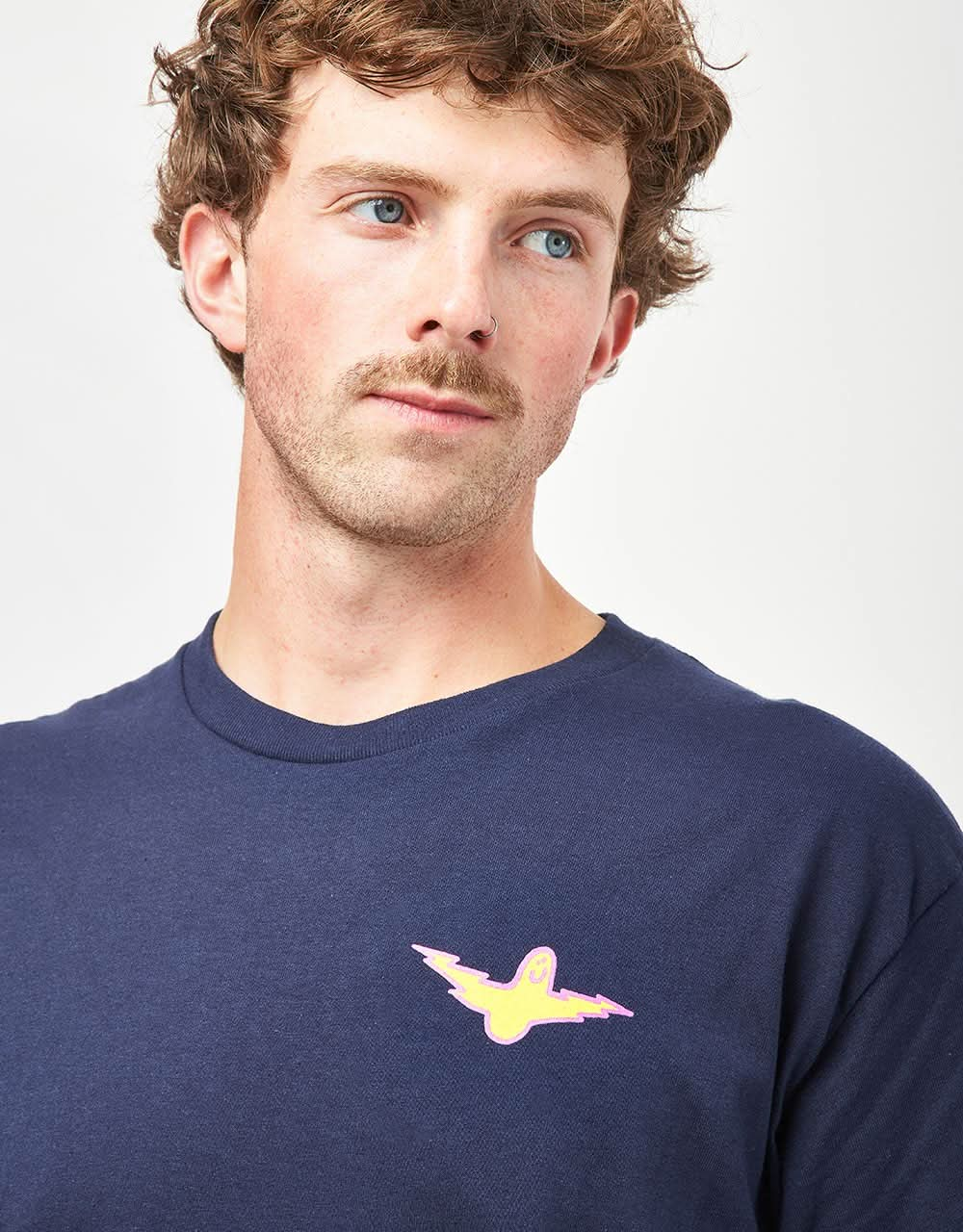 Krooked Bird Lightening T-Shirt - Navy/Yellow