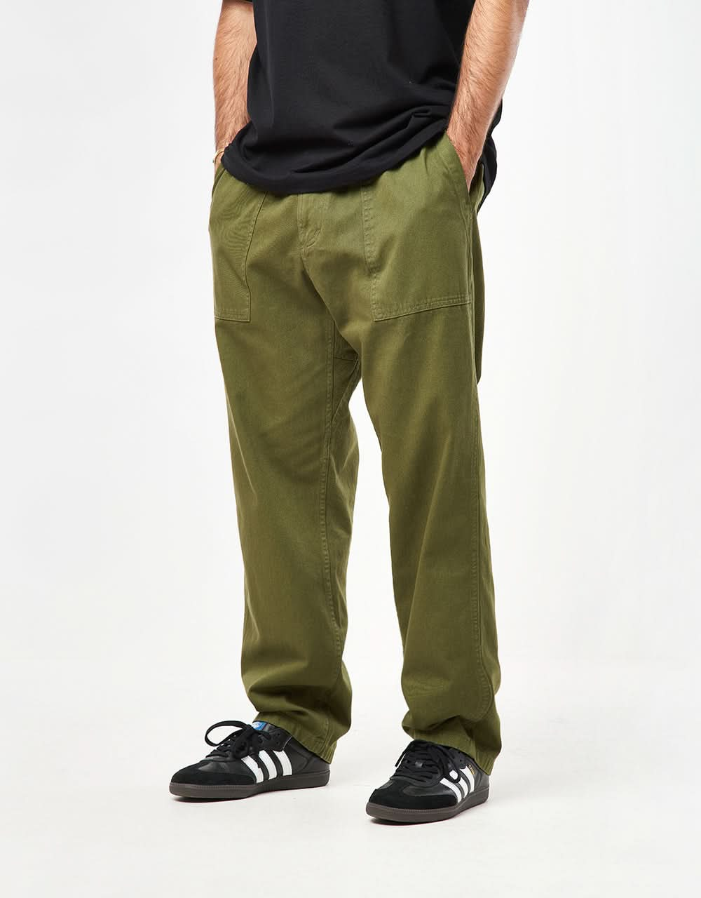 Grammici Loose Tapered Organic Ridge Pant - Dusky Olive