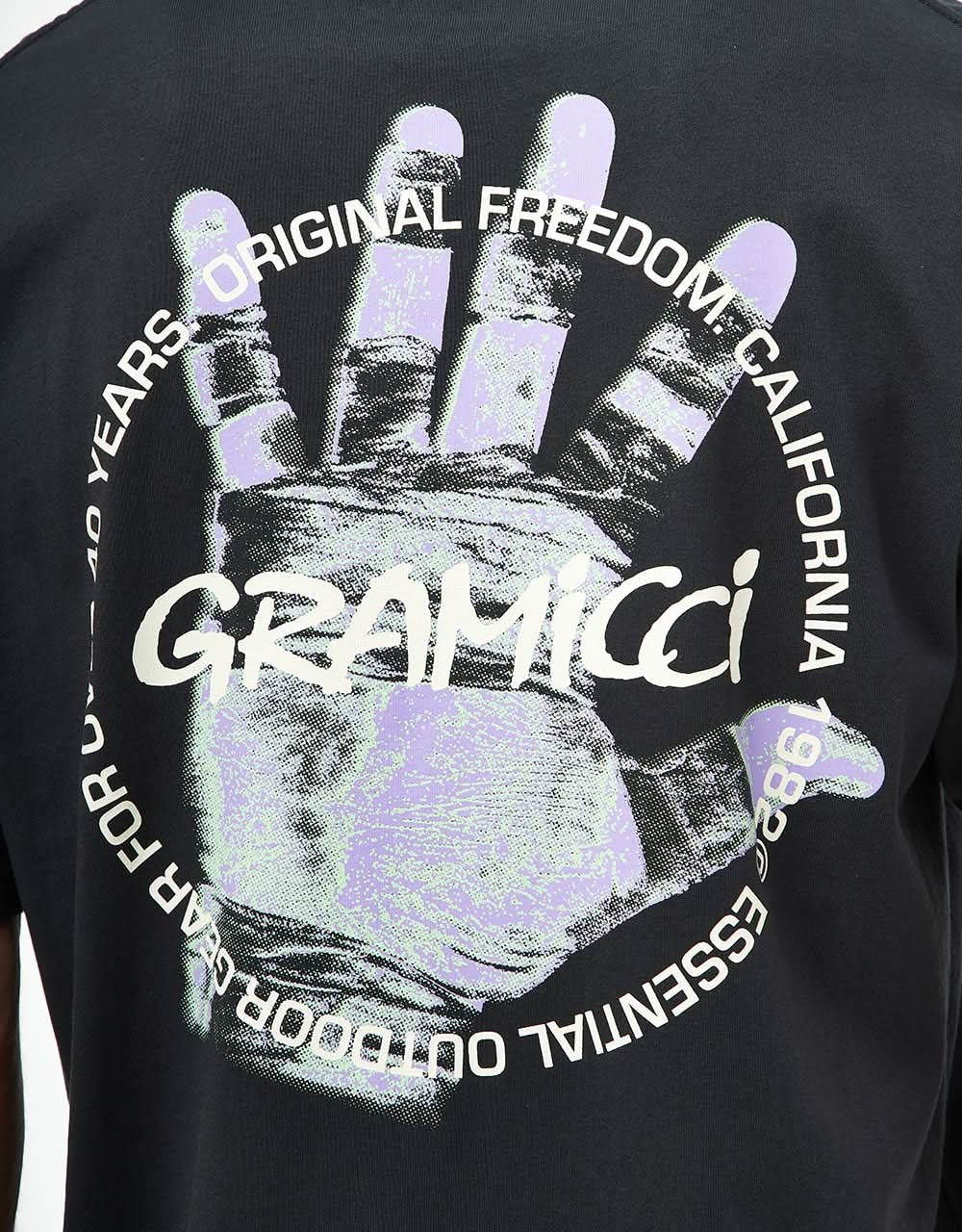 T-Shirt Bio Grammici Climber's Hand - Noir Vintage