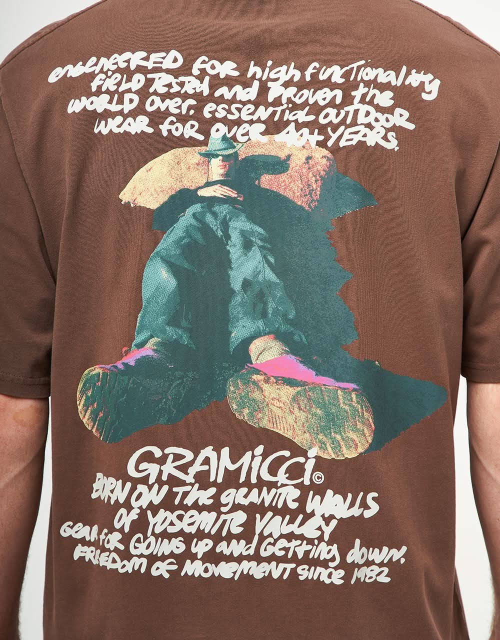 T-Shirt Bio Grammici Napping Climber - Pigment Marron