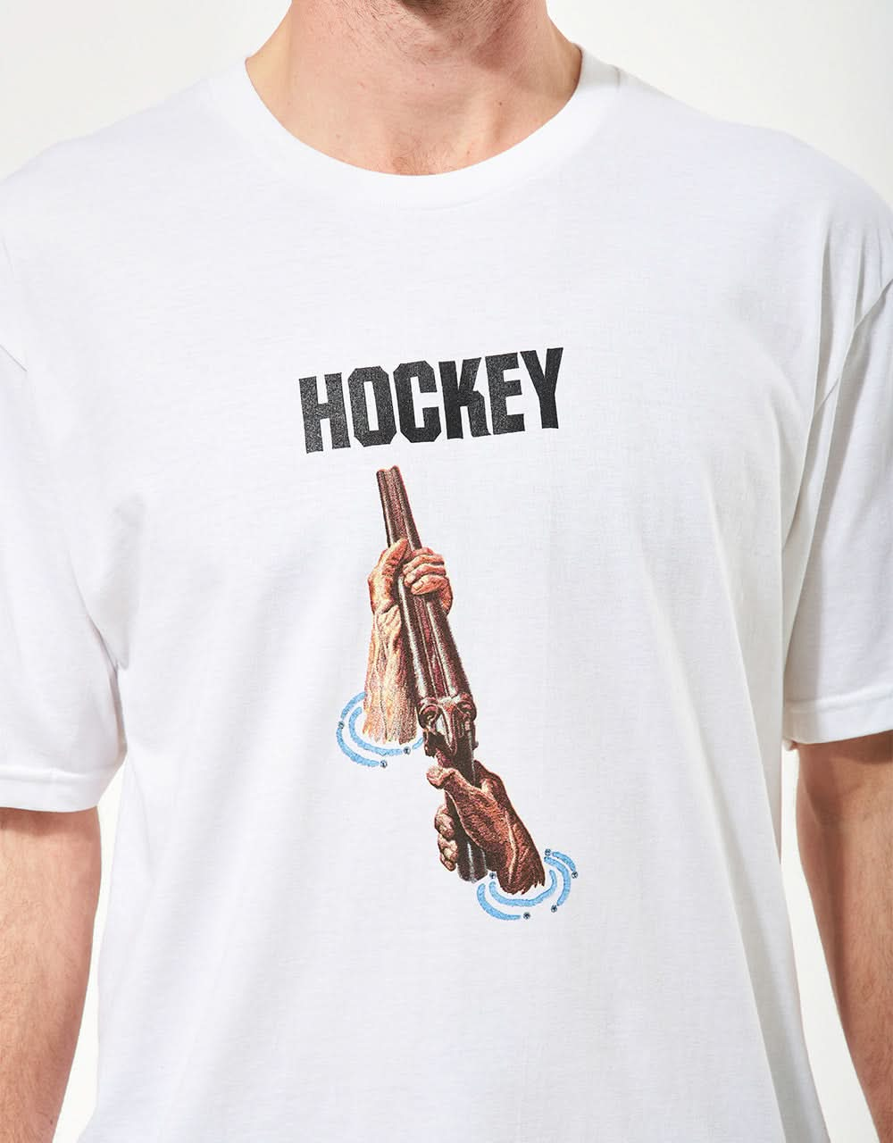 T-shirt de fusil de chasse de hockey - Blanc