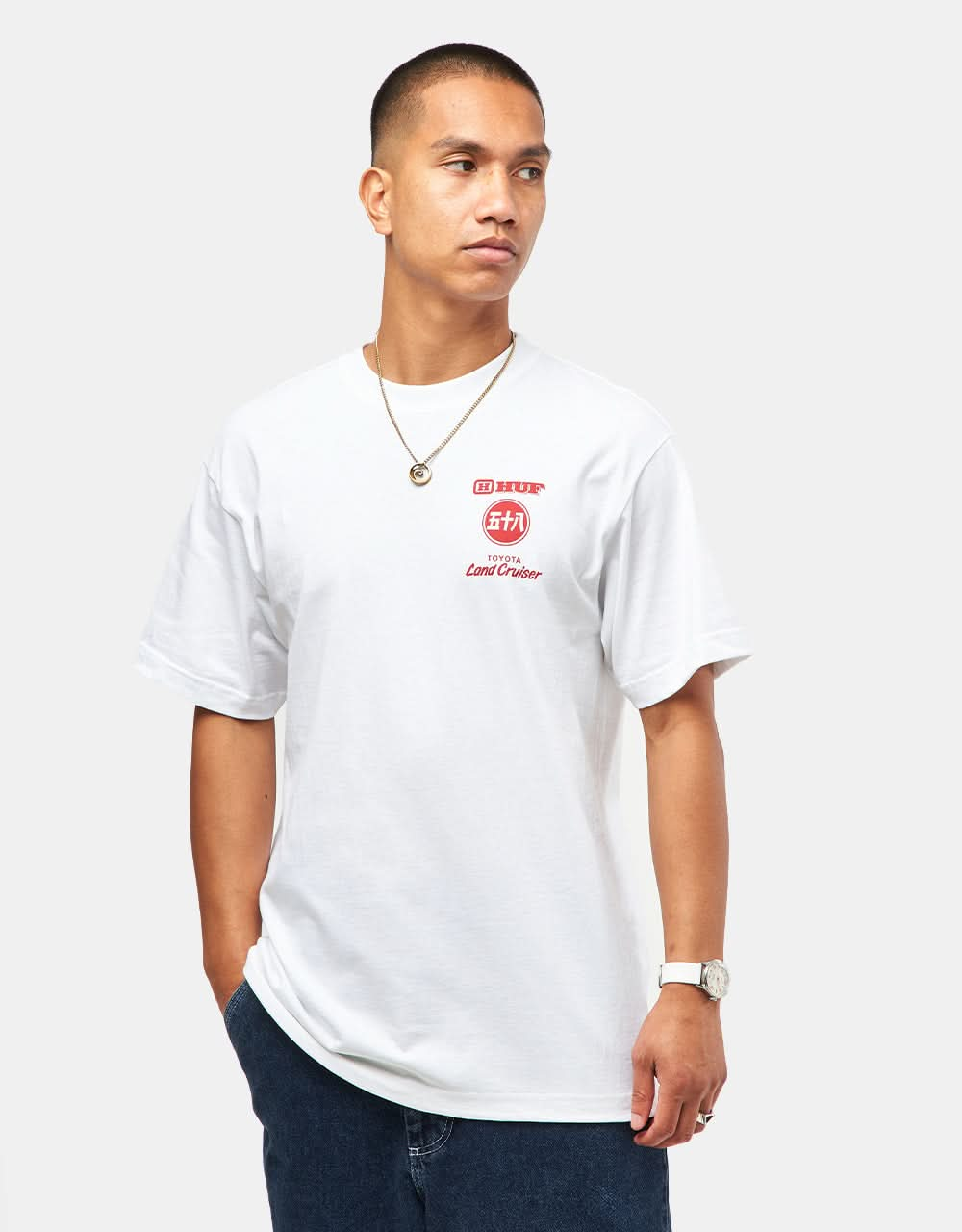 T-shirt HUF x Toyota Land Cruiser Timeline - bianca