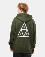 HUF Sweat à capuche triple triangle - Vert chasseur