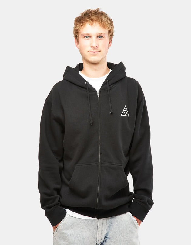 HUF Sweat à capuche zippé triple triangle - Noir