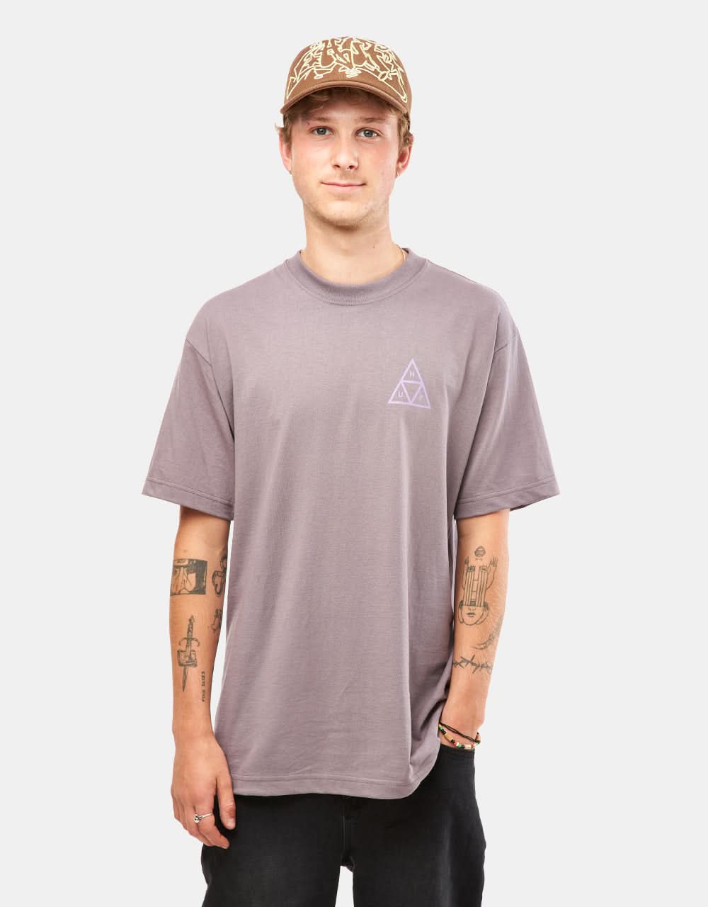 HUF T-Shirt Triple Triangle - Prune Légère