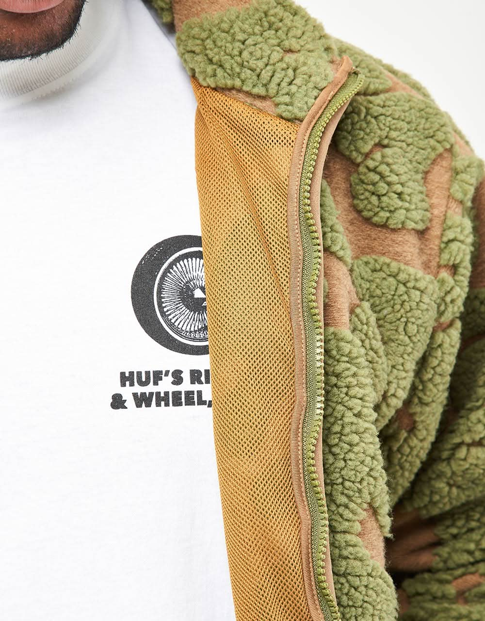 HUF Abstract High Pile Jacuard Fleece - Mud