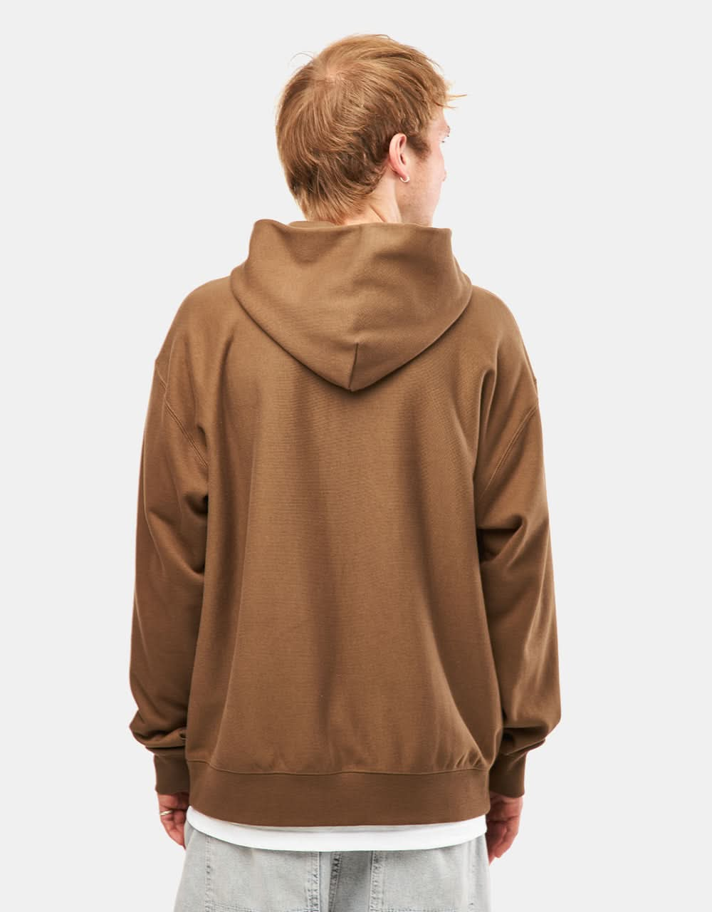 HUF Outlines Heavy Weight Full Zip Fleece Hoodie - Brown