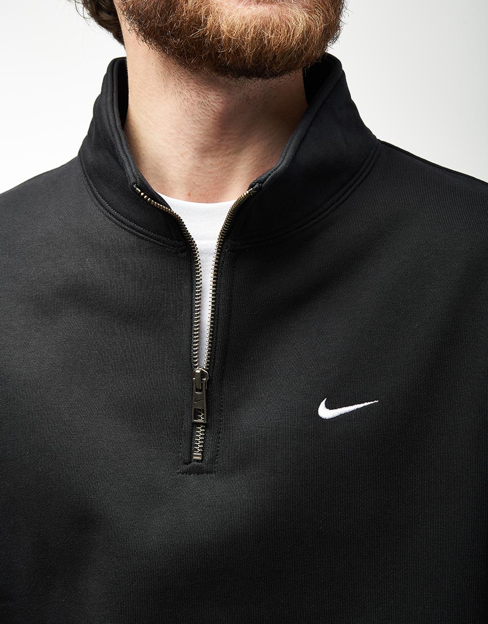 Nike Solo Swoosh 1/4 Zip Fleece - Black/White