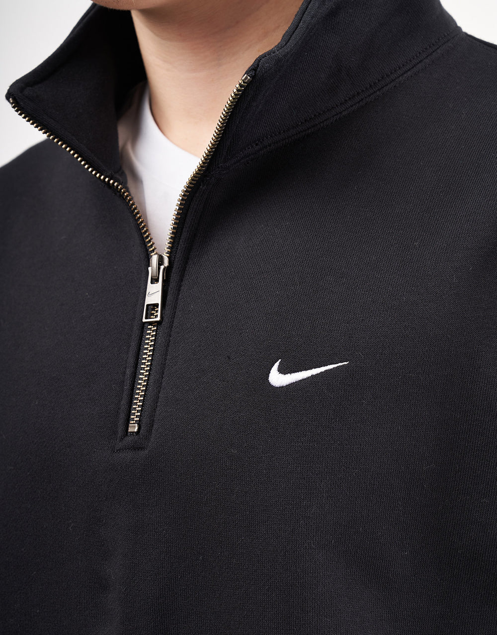 Nike Solo Swoosh 1/4 Zip Fleece - Black/White