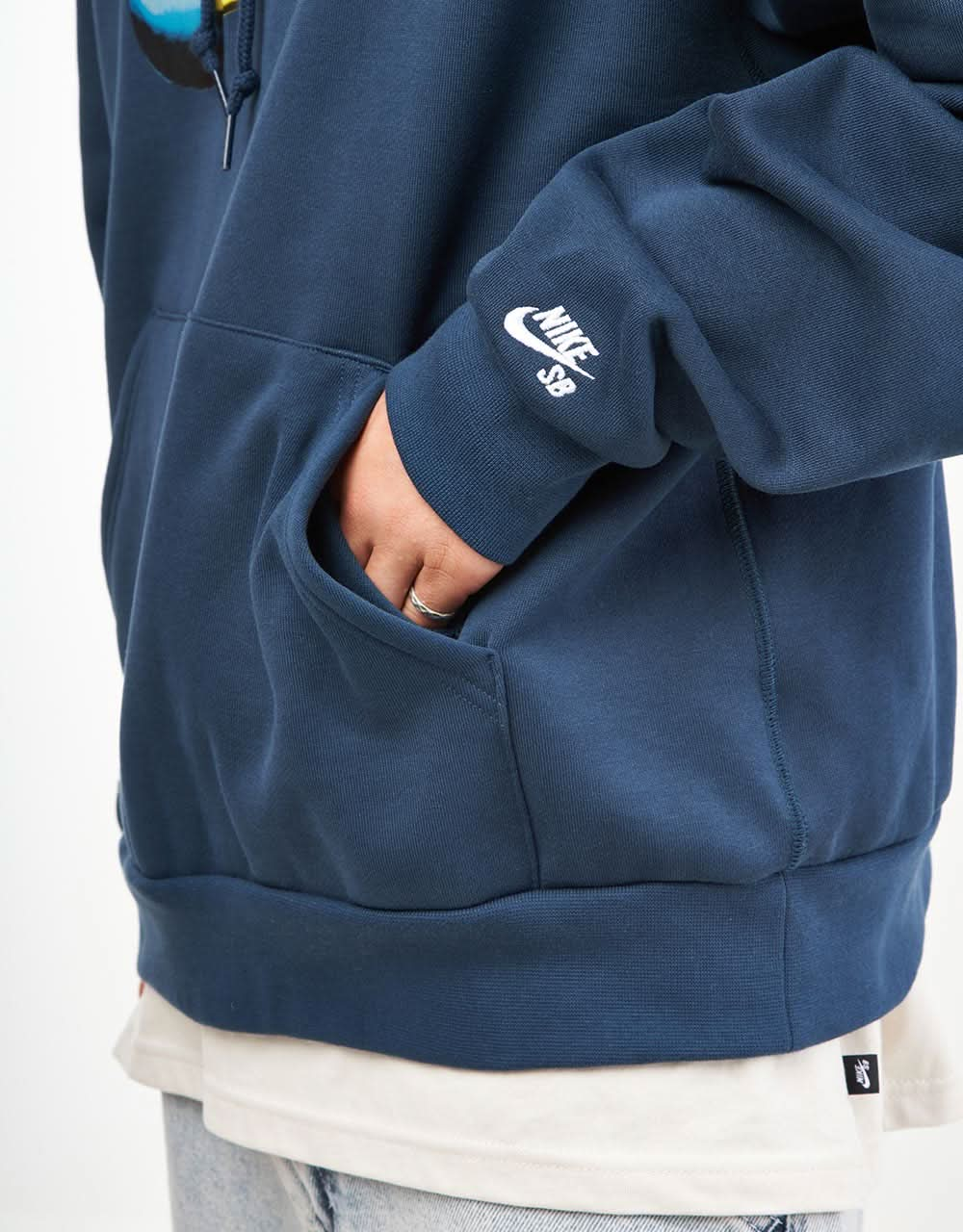 Felpa con cappuccio Nike SB Cherry Pullover - Blu Navy/Bianco Armeria