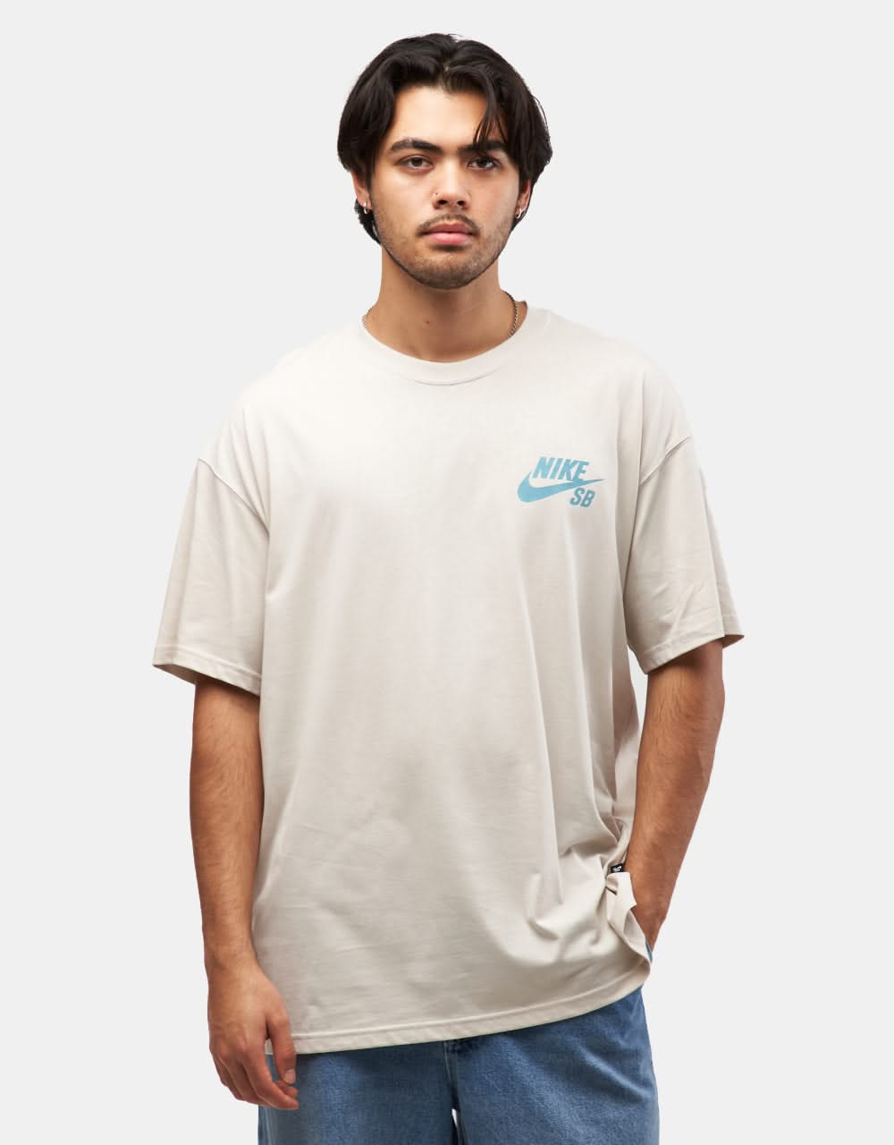 Nike SB Logo T-Shirt - Light Orewood Brown/White