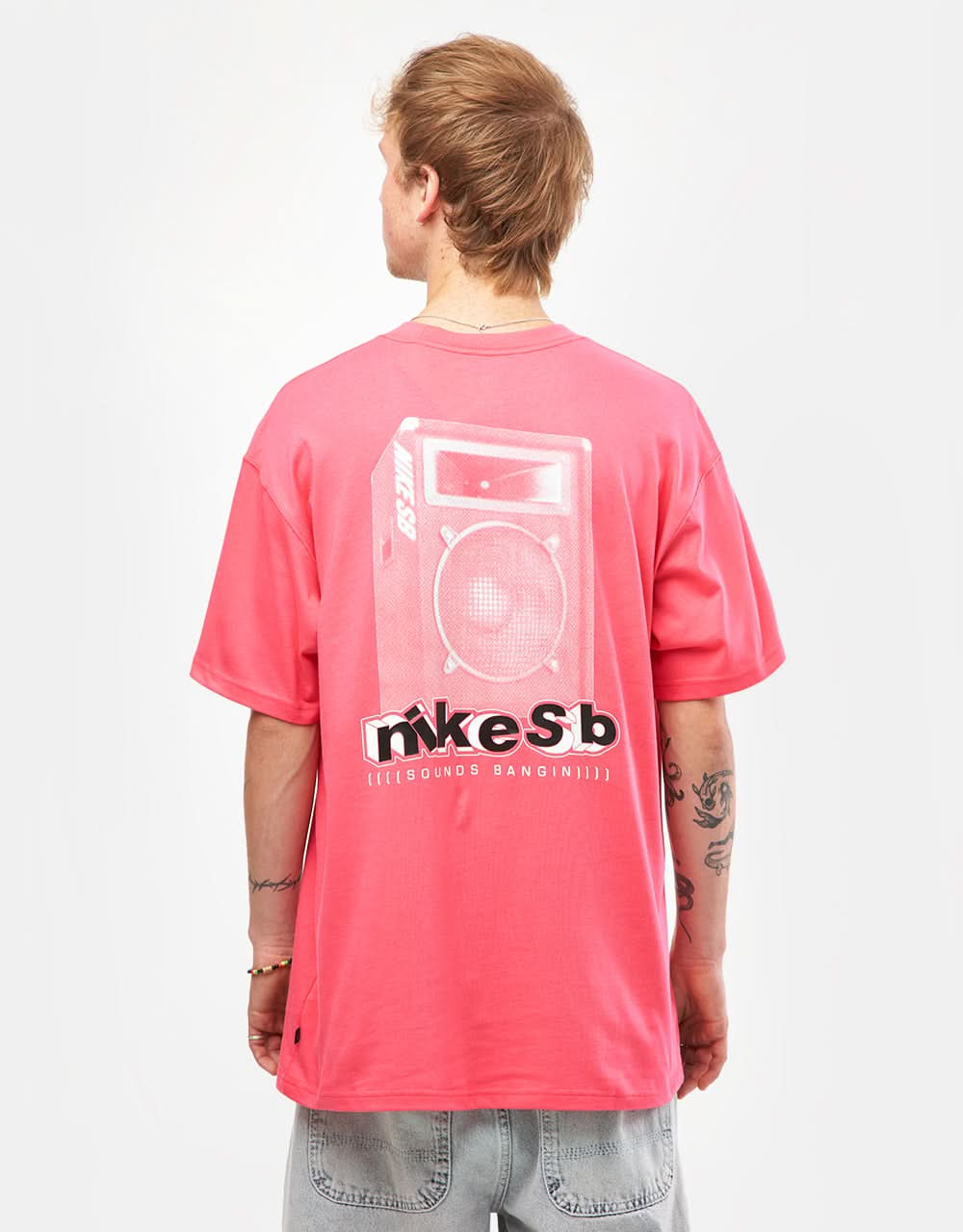 Camiseta Nike SB M90 Sounds Bangin - Rosa Aster