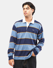 Obey Origin L/S Rugby Shirt - Academy Navy Multi