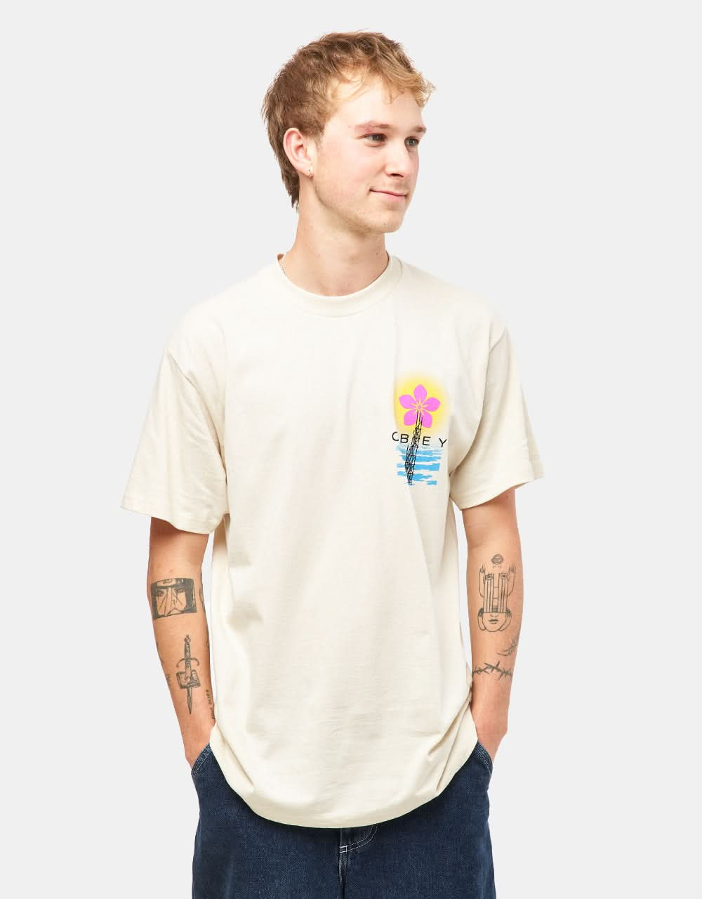 Obey Elevated Power T-Shirt - Cream