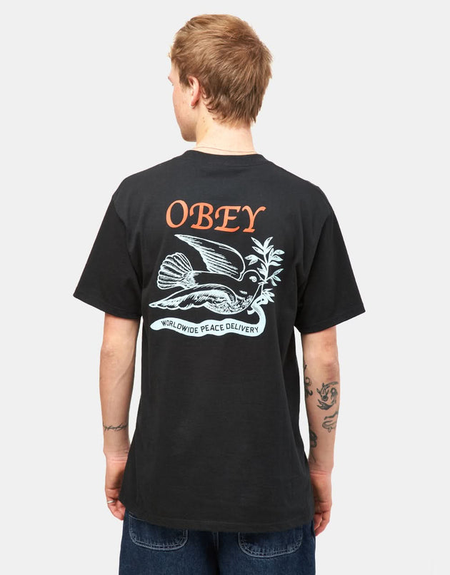 Camiseta Obey Peace Delivery Paloma - Negro