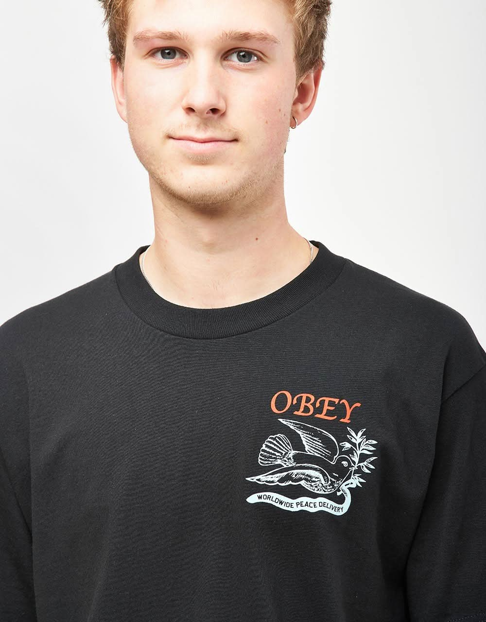 Obey Peace Delivery Dove T-Shirt - Black