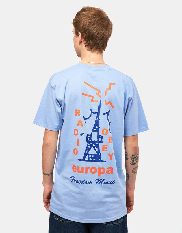 T-shirt Obey Radio Europa - Viola digitale