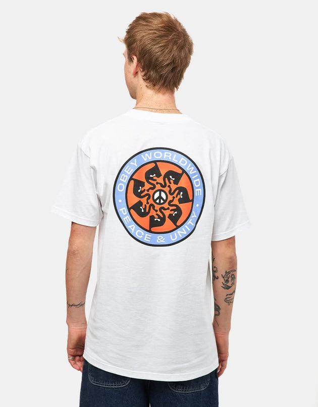 Obey T-Shirt Roue de la Paix - Blanc