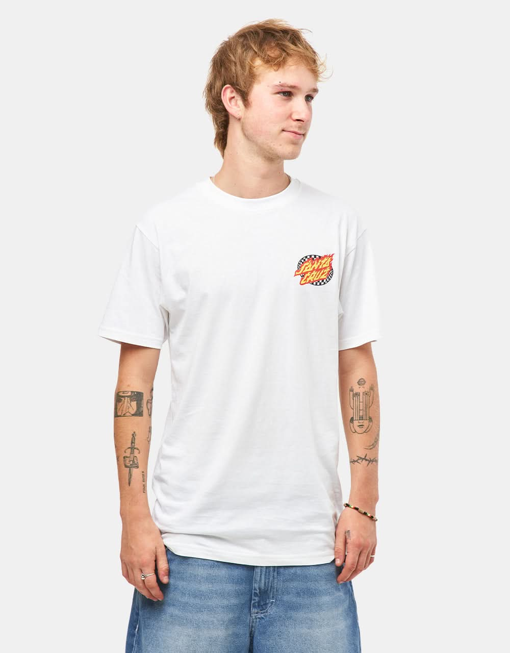 T-Shirt Santa Cruz Goal Flame - Blanc