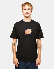 Santa Cruz Oval Check Flame Front T-Shirt - Black