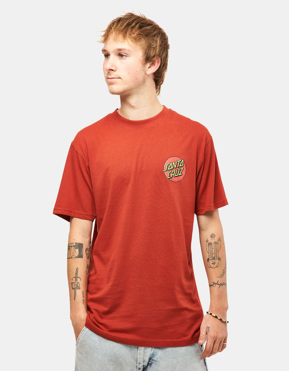 Santa Cruz Classic Dot Chest T-Shirt - Dark Rust