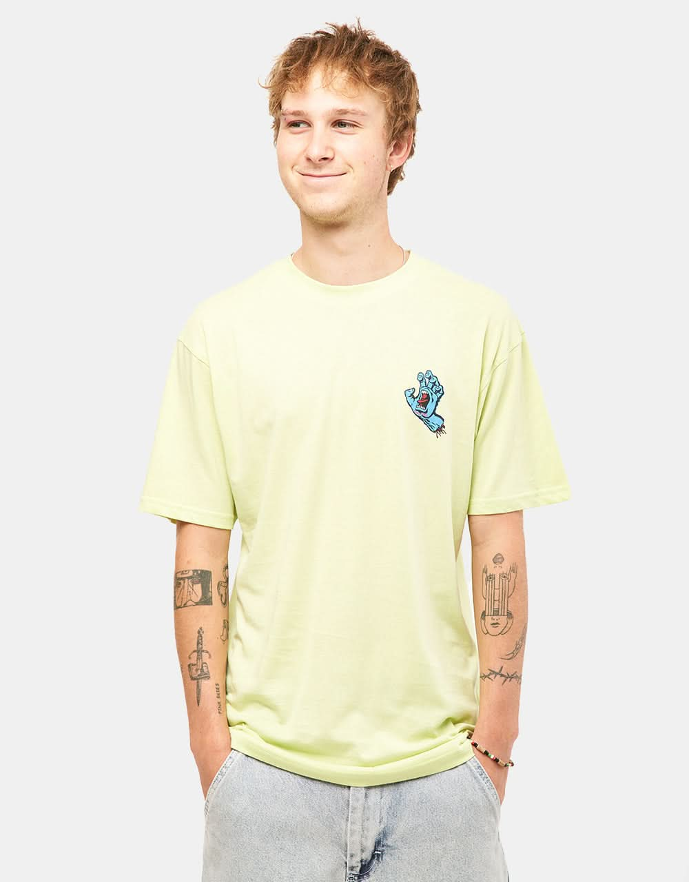 Santa Cruz Screaming Hand Chest T-Shirt - Matcha