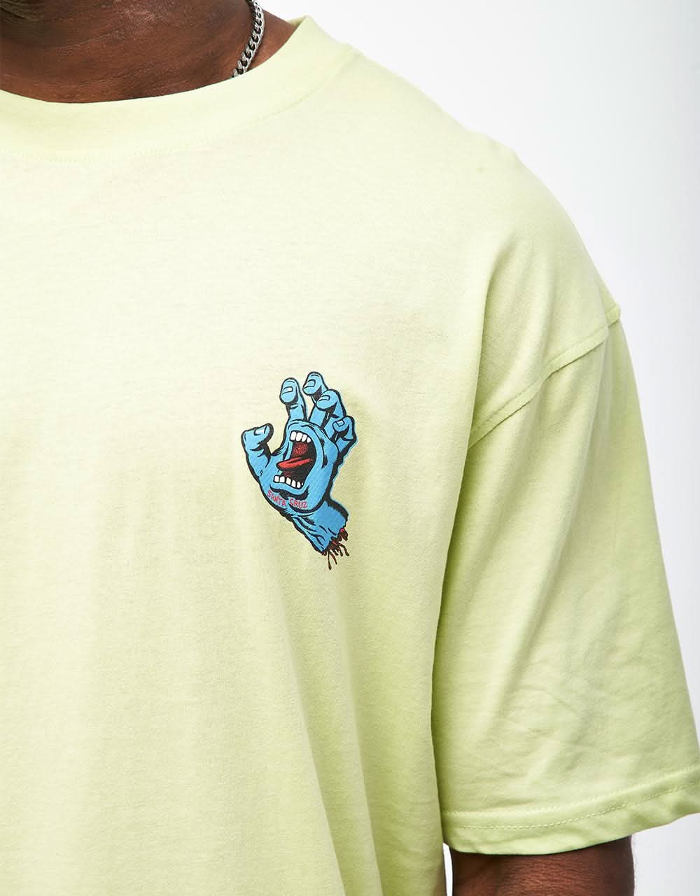 Santa Cruz Screaming Hand Chest T-Shirt - Matcha