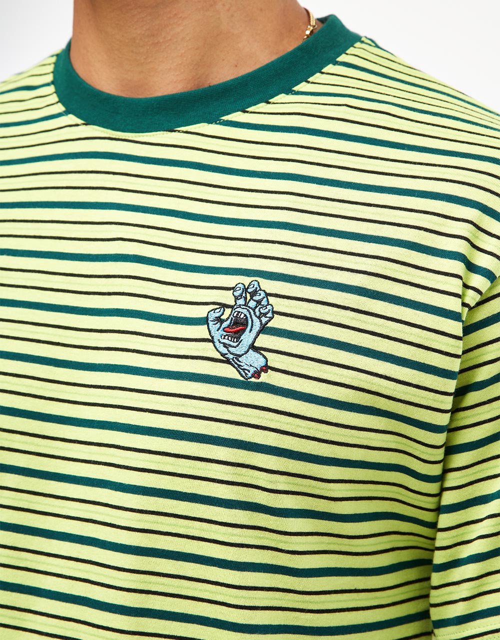 Camiseta Santa Cruz Mini Hand Stripe - Matcha Stripe