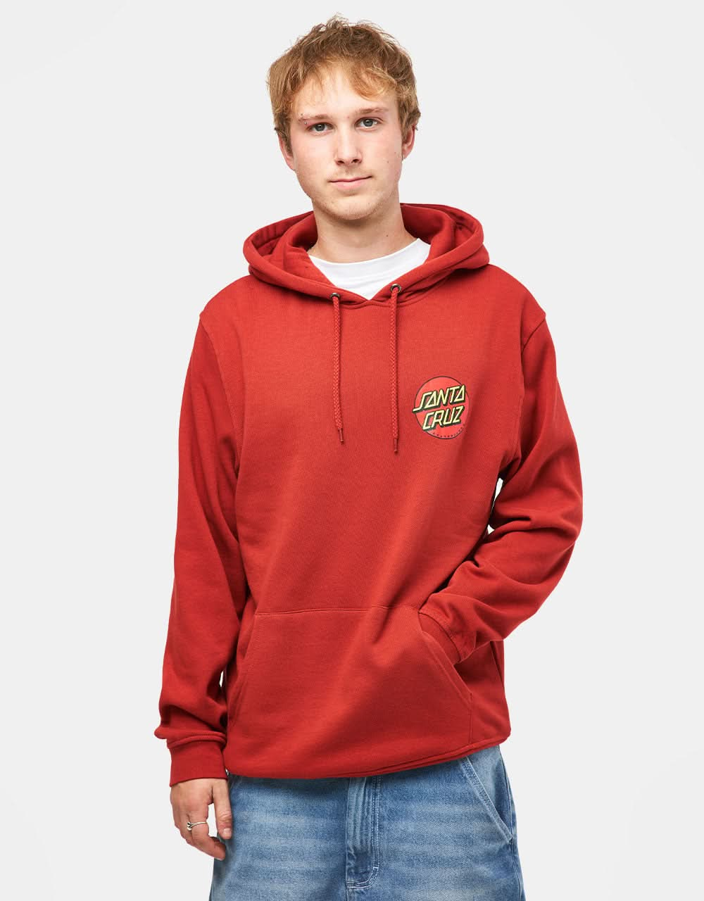 Santa Cruz Classic Dot Chest Pullover Hoodie - Dark Rust