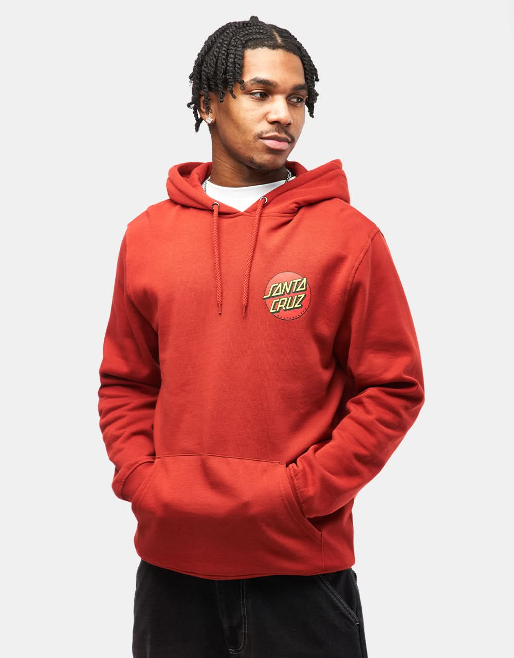 Santa Cruz Classic Dot Chest Pullover Hoodie - Dark Rust