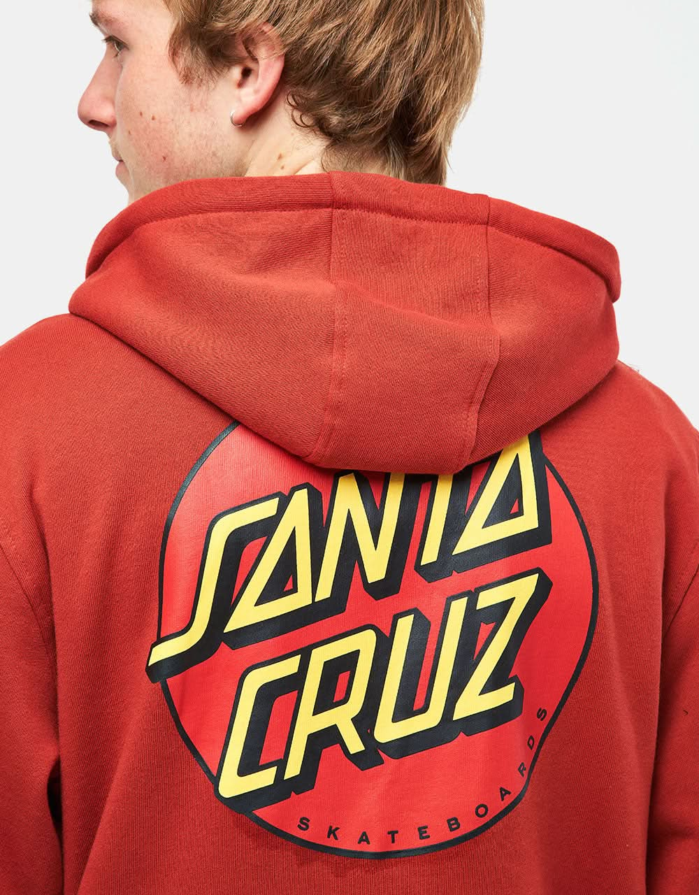 Santa Cruz Classic Dot Chest Pullover Hoodie - Dark Rust