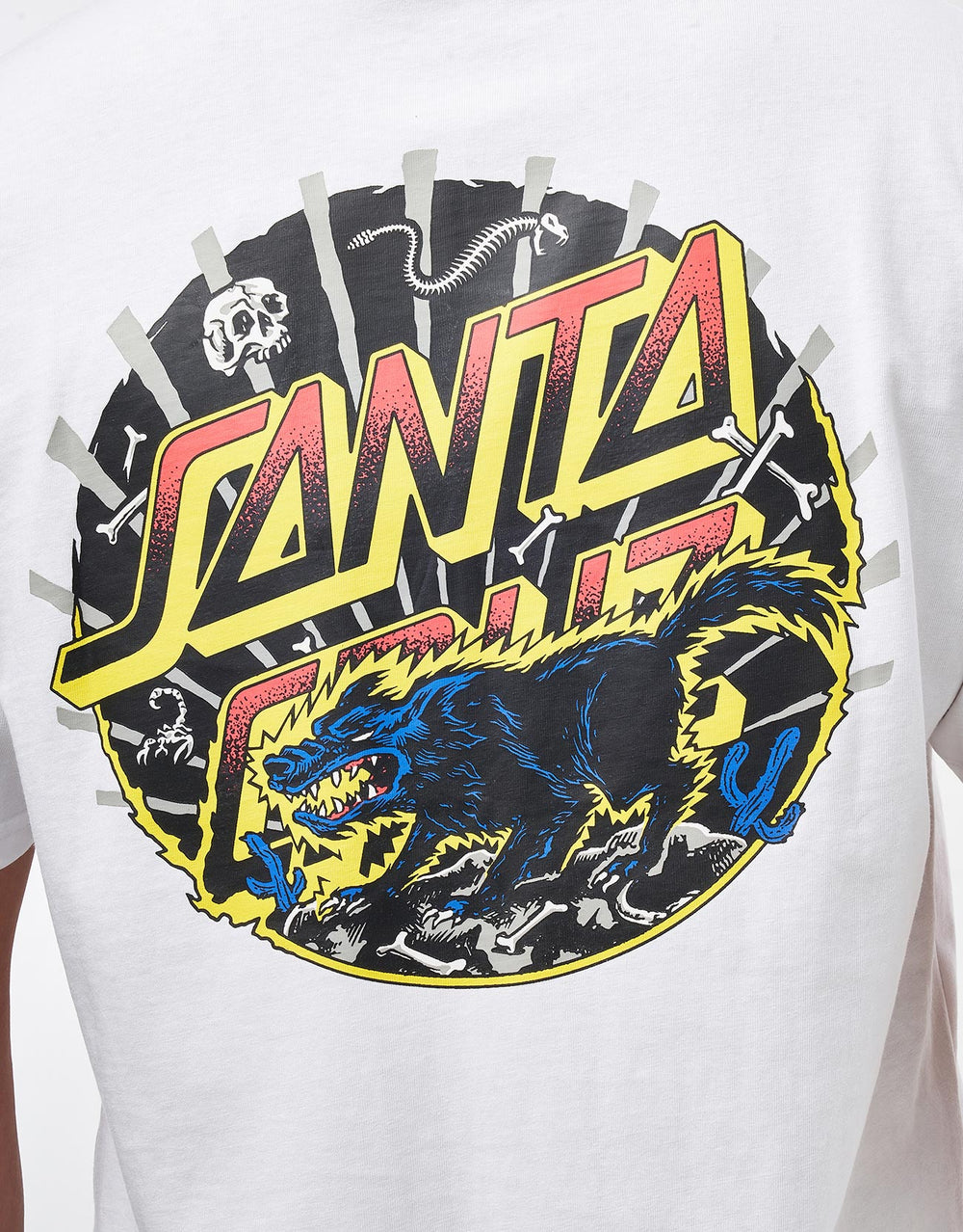 Santa Cruz Kendall Wolf Dot T-Shirt - White