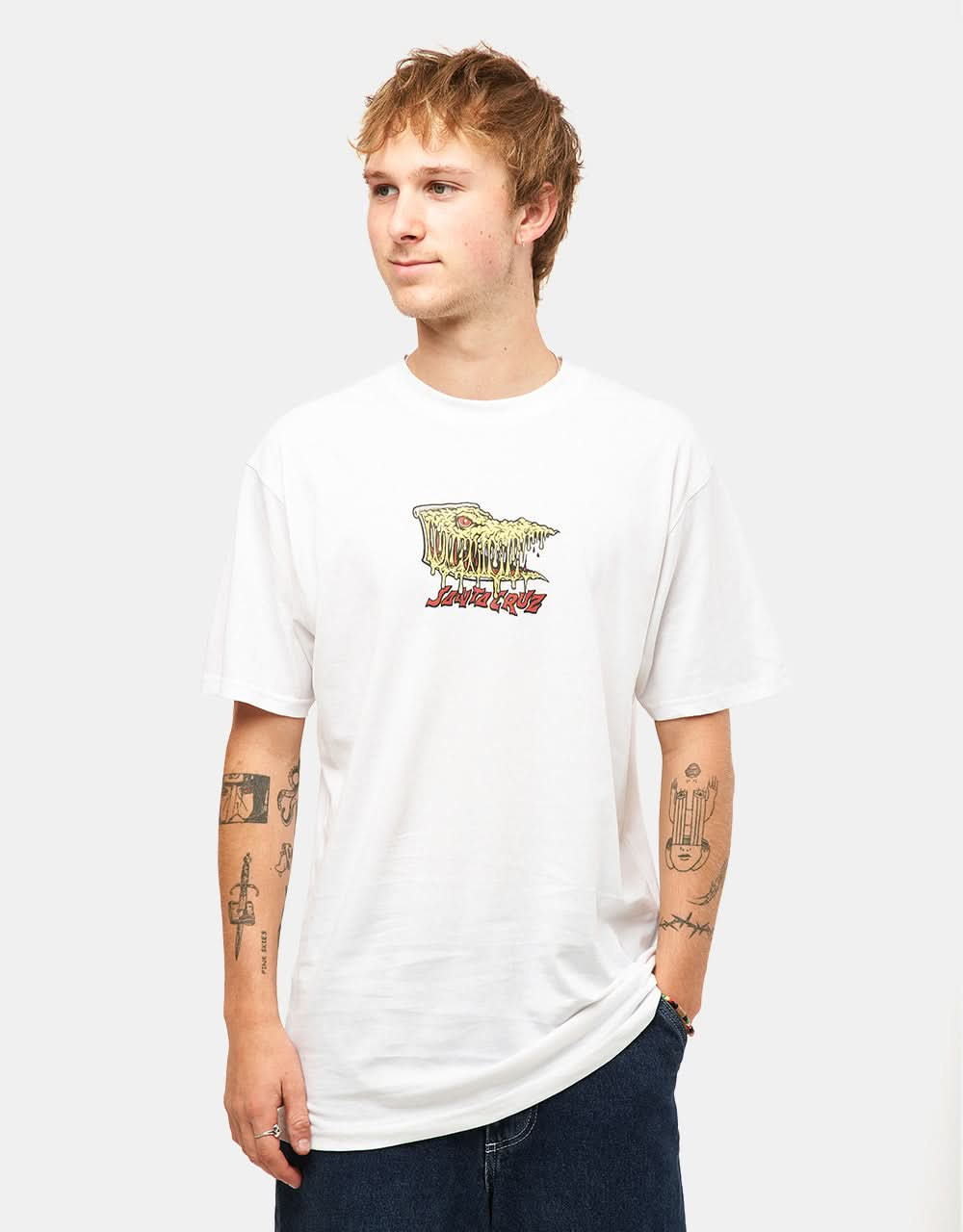 Santa Cruz Pizza Snake UK EXCLUSIVE T- Shirt - White