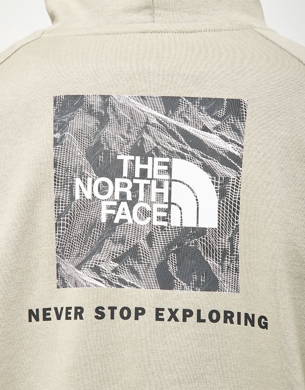 Sweat à capuche The North Face Raglan Redbox - Gris Argile/Noir TNF modèle 3D