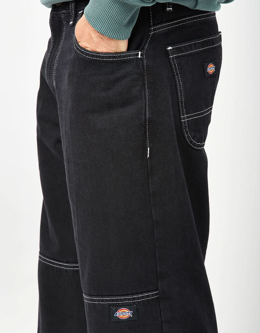 Pantaloni in denim con doppio ginocchio Dickies - Denim nero