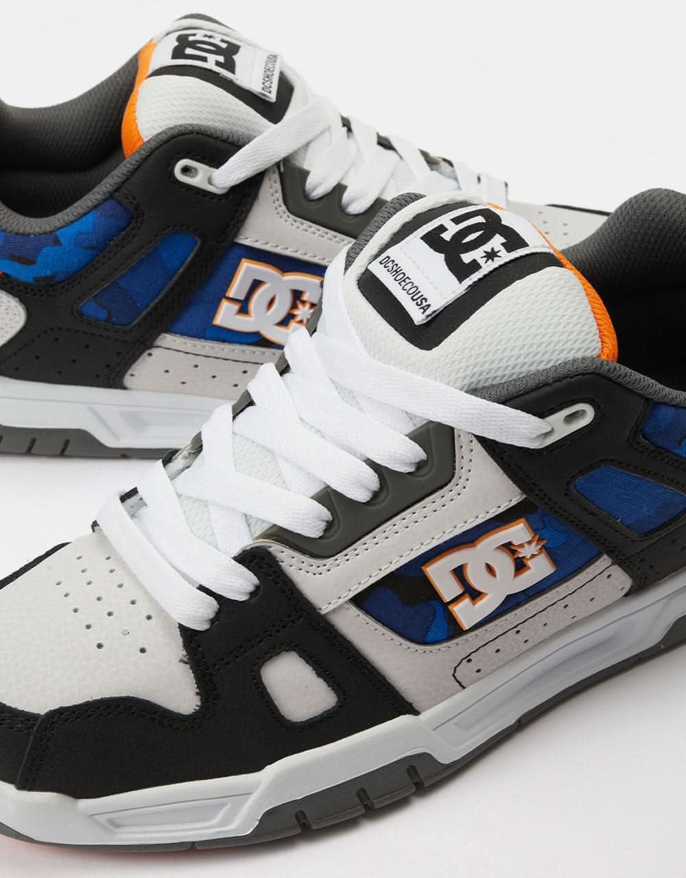 DC Stag Skate Shoes - White/Black/Orange