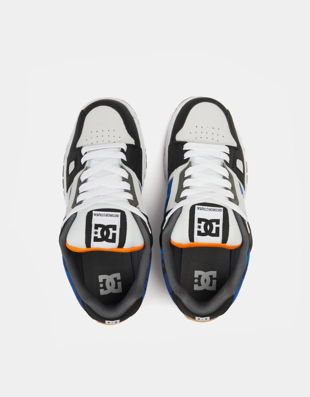 DC Stag Skate Shoes - White/Black/Orange