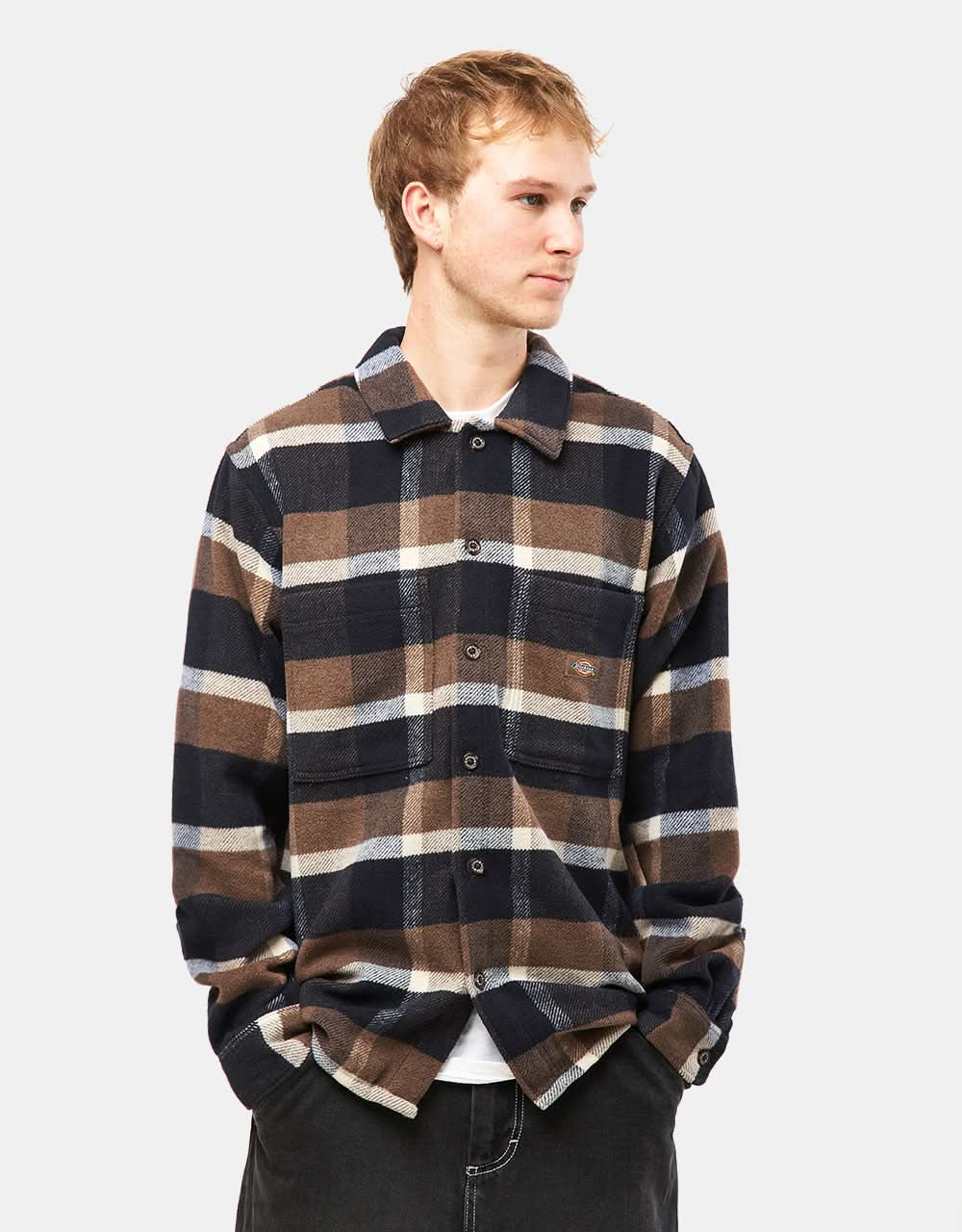 Dickies Plaid Coaling L/S Shirt - Mushroom